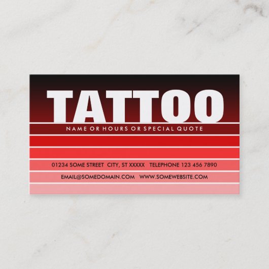 Carte De Visite TATOO à écaille rouge (Devant)