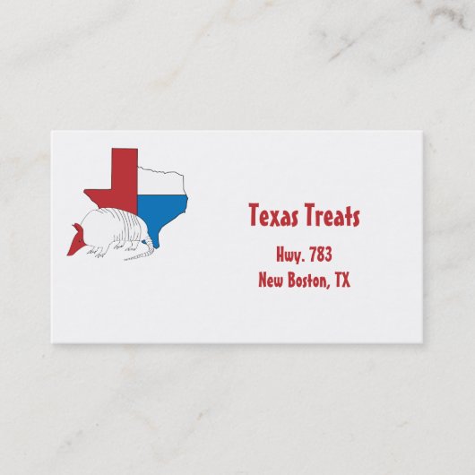 Carte De Visite Tatou de fierté du Texas (Devant)
