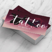 Carte De Visite Tatouage Artiste Arme et Typographie Fleur Bourgog