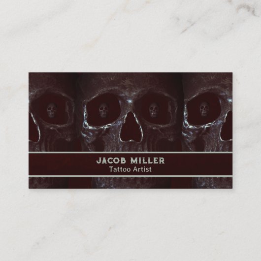 Carte De Visite Tatouage Artiste Goth Bourgogne Dark Academia Ski (Devant)