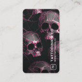 Carte De Visite Tatouage Artiste Goth Crâne Logo initial Photo Noi (Devant)