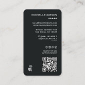 Carte De Visite Tatouage Artiste Goth Crâne Logo initial Photo Noi (Dos)