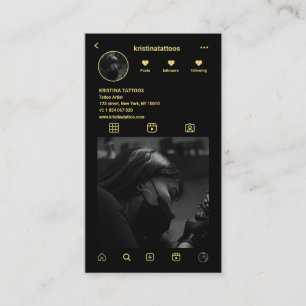 Carte De Visite Tatouage Artiste Instagram Grille Photo Code QR