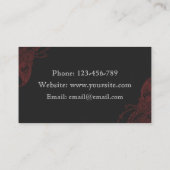 Carte De Visite Tatouage Artiste Noir Red Typographie Rose d'esqui (Dos)