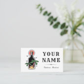 Carte De Visite Tatouage Artiste Salon Boutique Tropical Bouteille (Debout devant)