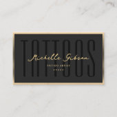 Carte De Visite Tatouage Artiste Tatouage Faux Gold Frame Moderne (Devant)