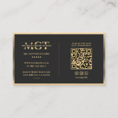 Carte De Visite Tatouage Artiste Tatouage Faux Gold Frame Moderne (Dos)