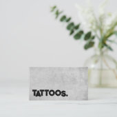 Carte De Visite Tatouage Artiste Tatouage Simple Concret Moderne (Debout devant)