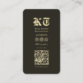 Carte De Visite Tatouage Artiste Tatouiste Goth Crâne Moderne (Dos)