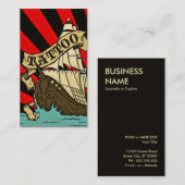 Carte De Visite tatouage de bateau de pirates (Devant / Derrière)