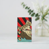 Carte De Visite tatouage de bateau de pirates (Debout devant)