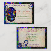 Carte De Visite Tatouage de douane festive 3D du crâne mexicain (Devant / Derrière)
