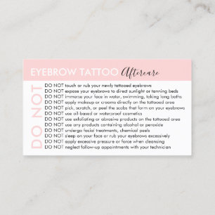 Carte De Visite Tatouage des sourcils Conseils de soins après trai