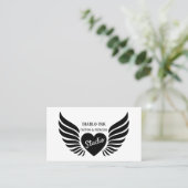 Carte De Visite Tatouage du coeur ailé, tatouage & Piercleur du co (Debout devant)