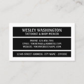 Carte De Visite Tatouage du coeur ailé, tatouage & Piercleur du co (Dos)