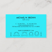 Carte De Visite Tatouage du corps Turquoise (Dos)