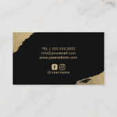 Carte De Visite Tatouage et perçage Black Crow Gold Brushstroke (Dos)