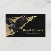 Carte De Visite Tatouage et perçage Black Crow Gold Brushstroke (Devant)