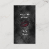 Carte De Visite Tatouage gothique Artiste Lèvres rouges QR Code (Devant)