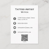 Carte De Visite Tatouage gothique Noir Et Blanc Conception Tarot S (Dos)