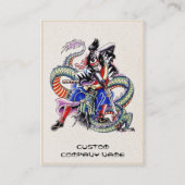 Carte De Visite Tatouage japonais oriental frais de combat de (Dos)