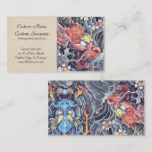 Carte De Visite Tatouage japonais oriental frais d'un dieu de (Devant / Derrière)