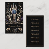 Carte De Visite Tatouage main noir et or (Devant / Derrière)