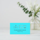 Carte De Visite Tatouage Piercing Corporel Sarcelle (Debout devant)
