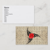 Carte De Visite Tatouage rose (Devant / Derrière)