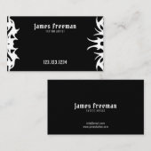 Carte De Visite Tatouage Simple Tribal Noir foncé Artiste de tatou (Devant / Derrière)