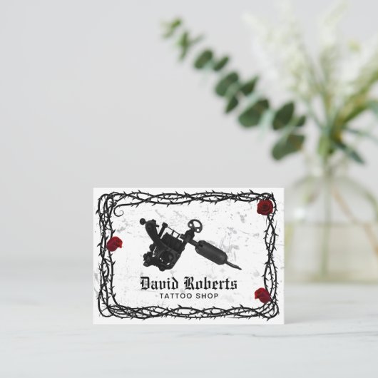 Carte De Visite Tatouage Tatouage pistolet gothique Thorn & Vine (Debout devant)