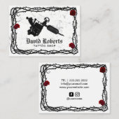 Carte De Visite Tatouage Tatouage pistolet gothique Thorn & Vine (Devant / Derrière)