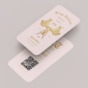 Carte De Visite Tatouage tatoueur Artiste Or rose Aesthétique mode