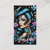Carte De Visite Tatouages Et Roses (Devant)