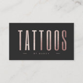 Carte De Visite Tatouages Pailletés Or Rose (Devant)