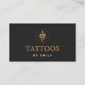 Carte De Visite Tatouages Par Votre Nom Élégant Serpent Mystique N (Devant)