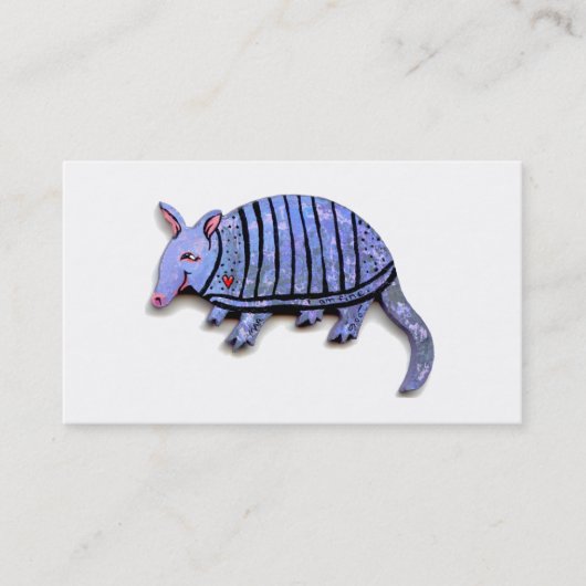 Carte De Visite Tatous uniques heureux mignons d'amusement d'art (Devant)