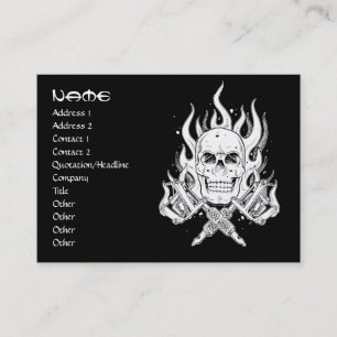 Carte De Visite Tatto tribal blanc noir élégant simple frais de