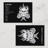 Carte De Visite Tatto tribal blanc noir élégant simple frais de (Devant / Derrière)