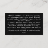 Carte De Visite Tattoo Aftercare Instructions (Dos)