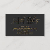 Carte De Visite Tattoo artist modern typography script gray black (Dos)