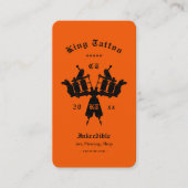 Carte De Visite Tattoo Artist Orange Tattooist Minimal (Devant)