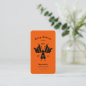Carte De Visite Tattoo Artist Orange Tattooist Minimal (Debout devant)