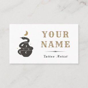 Carte De Visite Tattoo Artist Salon Mystic Snake Moderne tendance