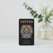 Carte De Visite Tattoo Artist Samurai Skull Tattoo Studio QR Code (Debout devant)
