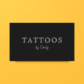 Carte De Visite Tattoo Artist Shop Minimal Simple Noir & Blanc