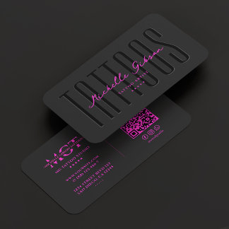 Carte De Visite Tattoo Artist Tattooist Black Pink