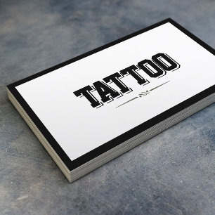 Carte De Visite Tattoo Artiste Minimaliste Moderne Bordure Gras