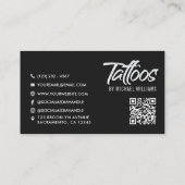 Carte De Visite Tattoo Artiste Typographie Photo (Dos)