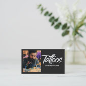 Carte De Visite Tattoo Artiste Typographie Photo (Debout devant)